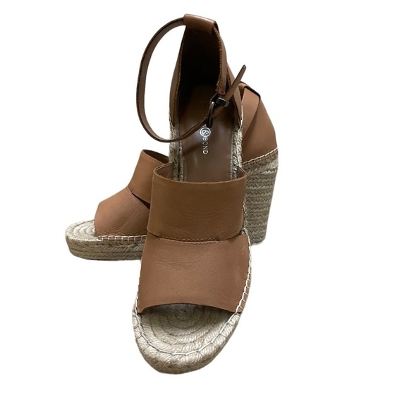 Treasure & Bond Shoes - Treasure & Bond Sannibel Platform
Wedge Sandals Shoes in Tan Leather size US 9